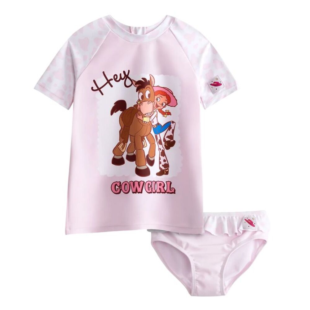 Toy Story Girls Jessie & Bullseye Two-Piece Swimsuit / Pink/White